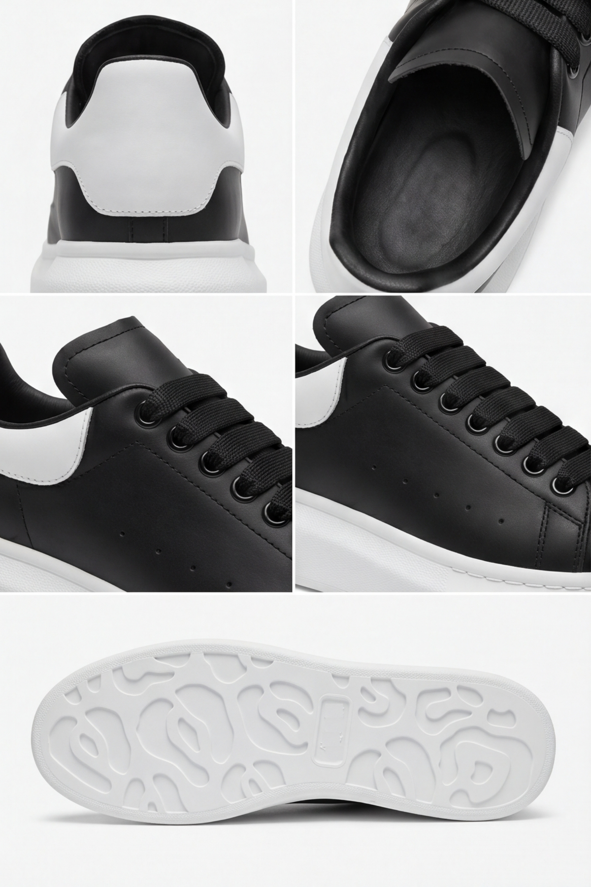 LiaQuenn - Rahat ve Hafif Yüksek Tabanlı Yürüyüş Günlük Spor Giy Çık Unisex Beyaz-Siyah-Beyaz Sneaker Ayakkabı