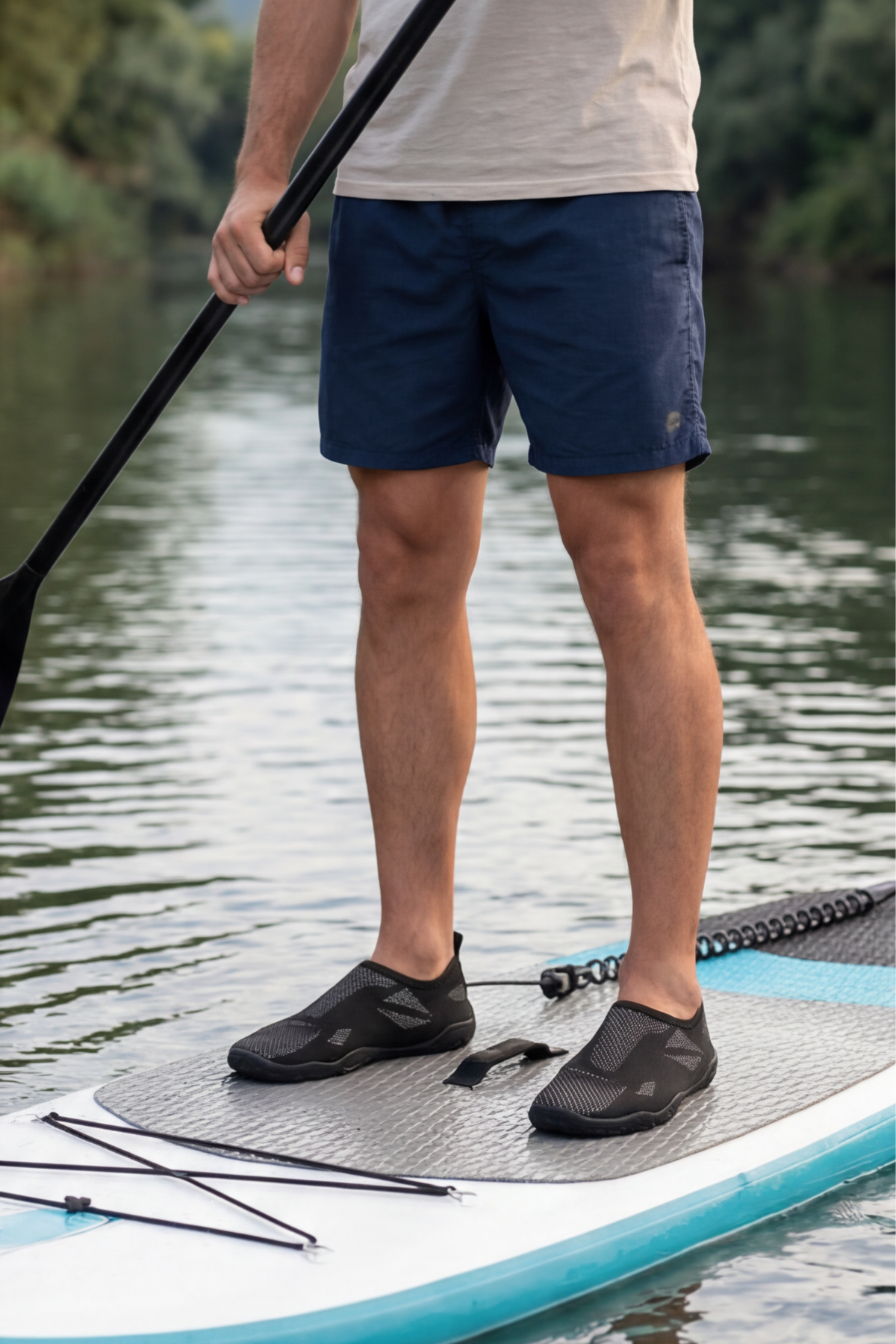 WAVEGLIDE - Esnek Siyah - Beyaz Unisex Deniz ve Plaj Ayakkabısı, Nefes Alabilir ve Hızlı Kuruyan Kumaş Dokulu Hafif Havuz ve Sörf Ayakkabısı