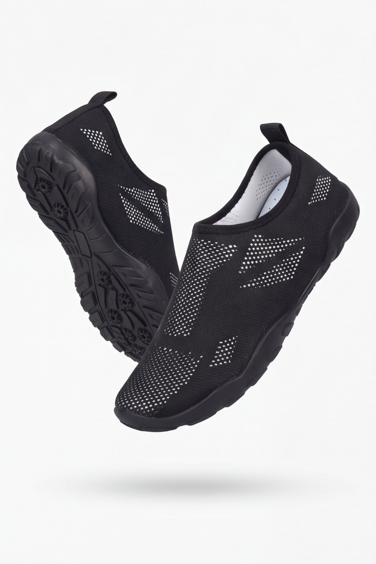 WAVEGLIDE - Esnek Siyah - Beyaz Unisex Deniz ve Plaj Ayakkabısı, Nefes Alabilir ve Hızlı Kuruyan Kumaş Dokulu Hafif Havuz ve Sörf Ayakkabısı