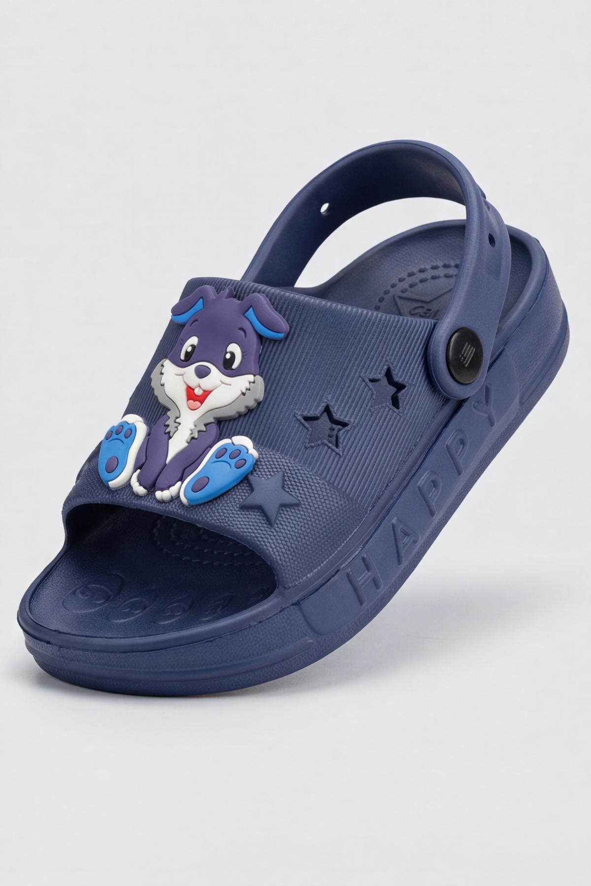 HopKid - Sevimli Tavşan Figürlü Kız Erkek Çocuk Sandalet Terlik - Arkadan Bantlı, Kaymaz Tabanlı, Yıldız Detaylı Hafif Günlük Terlik