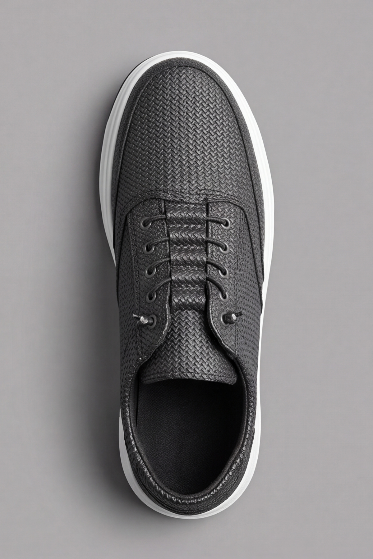 Weave Textured – Örgü Dokulu Elastik Bağcıklı Kalın Hafif Taban Günlük Erkek Casual Spor Ayakkabı