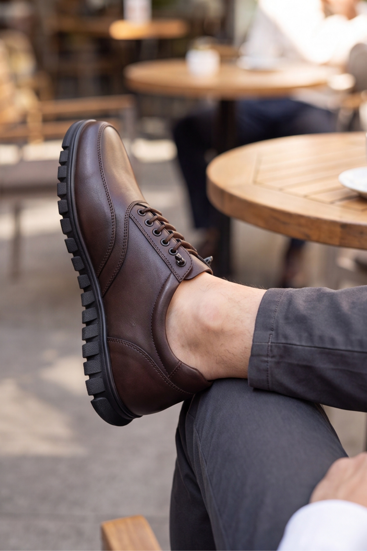 Brown Black – Elastik Bağcıklı Esnek Hafif Taban Günlük Comfort Erkek Casual Spor Ayakkabı