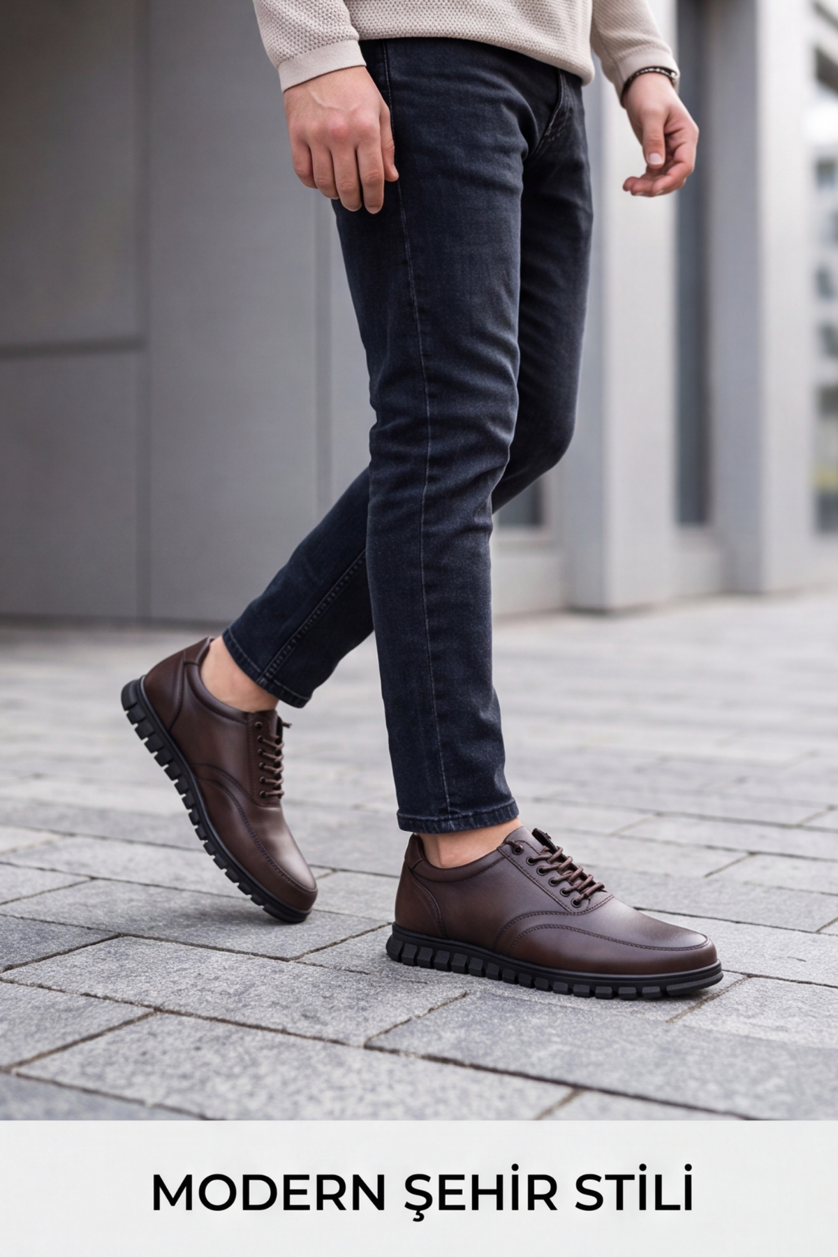 Brown Black – Elastik Bağcıklı Esnek Hafif Taban Günlük Comfort Erkek Casual Spor Ayakkabı