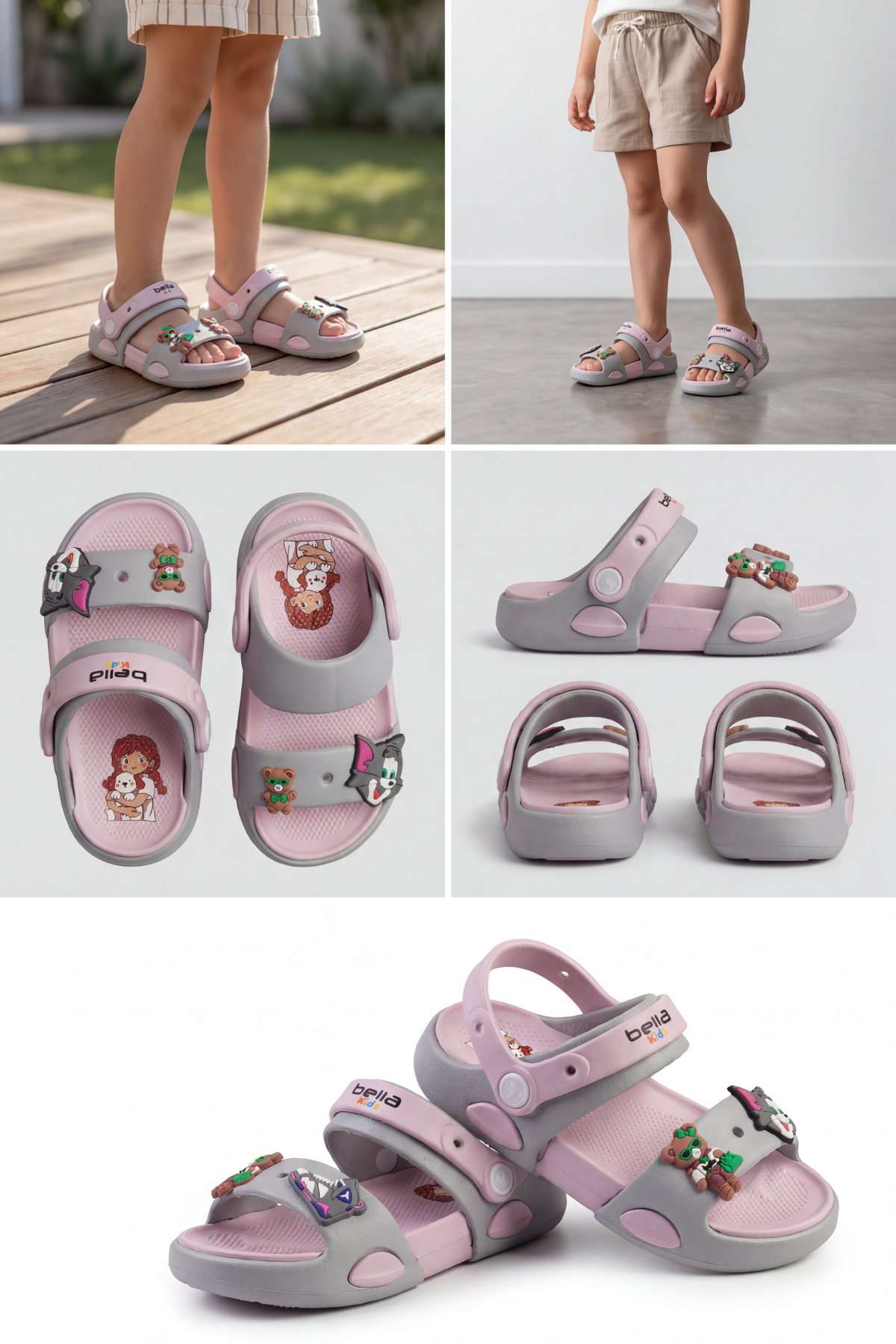 SuperNova Ultra Konfor Çift Tabanlı Ortopedik Bebek ve Çocuk Sandalet Terlik(25-36 Beden)