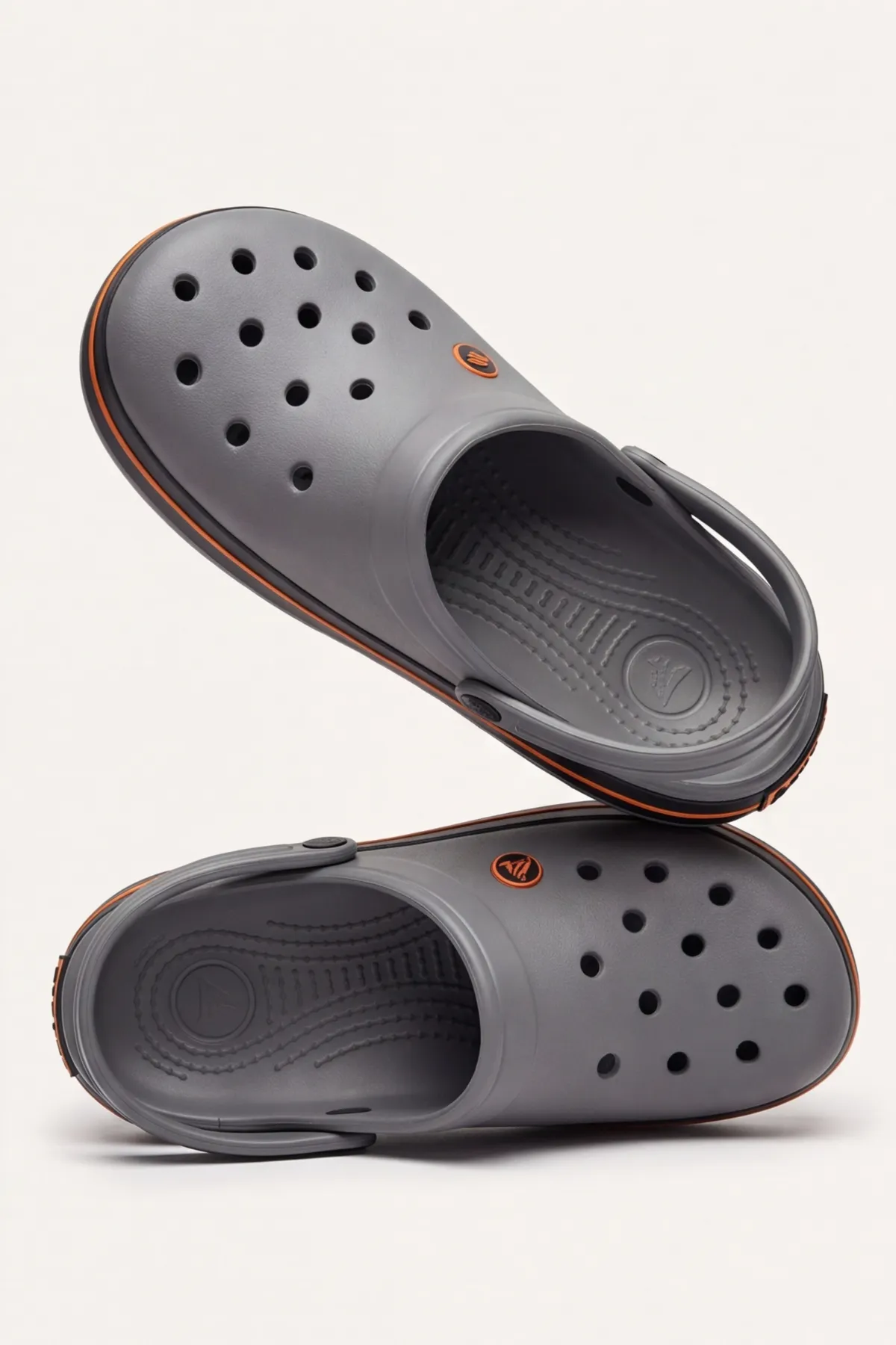 EasyStep - Gri Siyah Turuncu Unisex Hafif EVA Sabo Terlik, Ergonomik Tabanlı Nefes Alabilen Islak Zemin Uyumlu Kemerli Hastane, Plaj, Ev ve Günlük Kullanım Terliği - Clog Sandalet