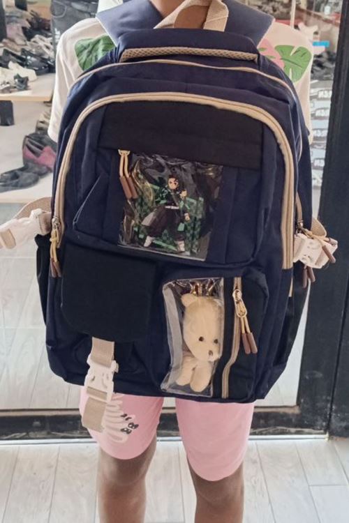 1395 3 lü Ortopedik Çok Gözlü Su Geçirmez Laptop Bölmeli Aksesuarlı Çocuk Okul Sırt Çanta