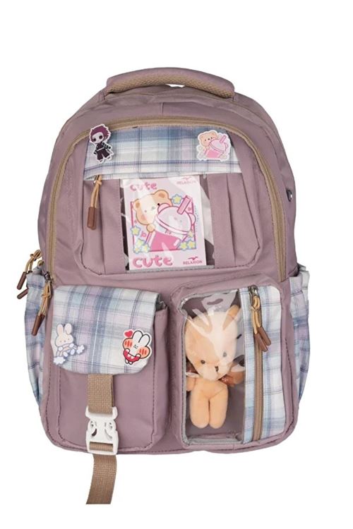 1395 3 lü Ortopedik Çok Gözlü Su Geçirmez Laptop Bölmeli Aksesuarlı Çocuk Okul Sırt Çanta