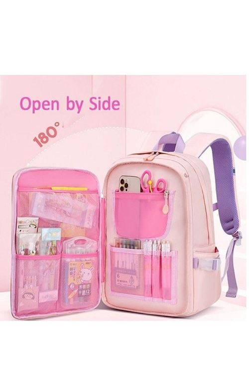 Tam Ortopedik Çok Gözlü Su Geçirmez Aksesuarlı Çocuk Okul Sırt Çanta