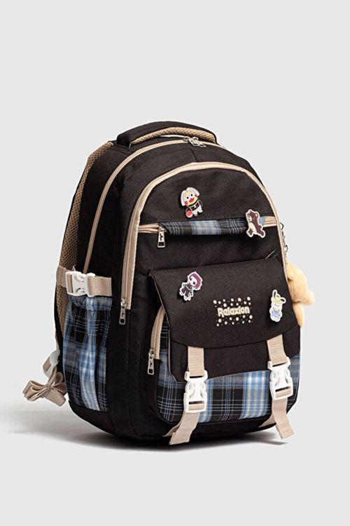 1396 3 lü Ortopedik Çok Gözlü Su Geçirmez Laptop Bölmeli Aksesuarlı Çocuk Okul Sırt Çanta