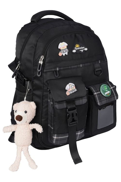 Kore Tarzı Ortopedik Aksesuarlı Lüx Okul Çantası