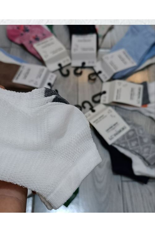 9 lu Kadın Kısa Bilek Çorap Seti – Pamuklu, Renkli & Desenli, Rahat ve Terletmeyen