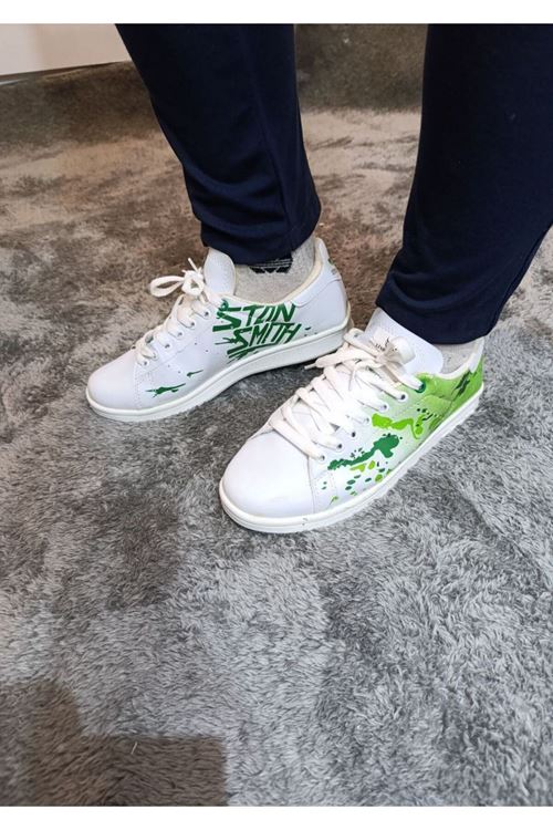 5015 Rahat Şık Beyaz Yeşil Sneaker Yürüyüş Ayakkabısı 36 37 38 39 40 Numara 