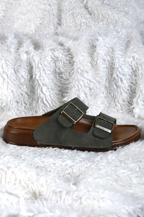 Yumuşak Deri Anatomik Terletmez Kaymaz Taban Dikişli Ultra Lüks Ayarlanabilir Erkek Terliği Çeyiz