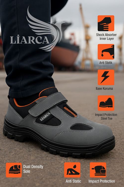 ProGuard™ Çelik Burunlu Deri İş Ayakkabısı – Hafif, Kaymaz, Şok Emici, Su & Yağ Geçirmez