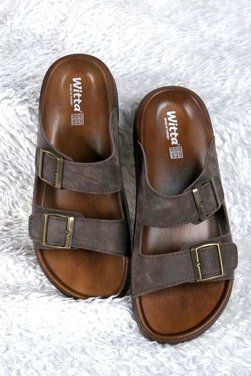 Yumuşak Deri Anatomik Terletmez Kaymaz Taban Dikişli Ultra Lüks Ayarlanabilir Erkek Terliği Çeyiz