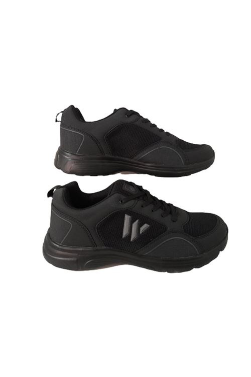 Erkek Siyah-siyah Anorak Büyük Beden Günlük Bağcıklı Spor Ayakkabı