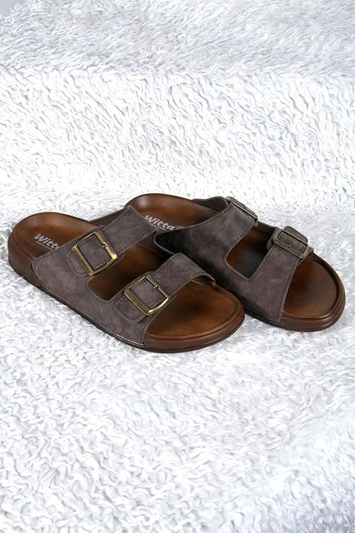 Yumuşak Deri Anatomik Terletmez Kaymaz Taban Dikişli Ultra Lüks Ayarlanabilir Erkek Terliği Çeyiz