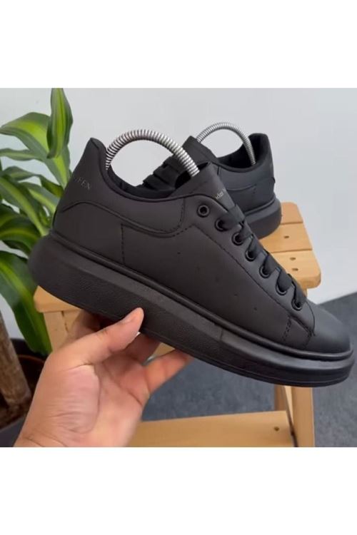 Unisex Siyah Sneaker Günlük Kalın Taban Spor Yürüyüş Ayakkabı Alexander Mcqueen