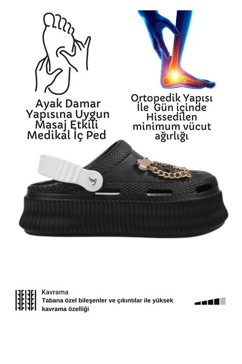 Medikal Terlik Ortopedik Pedli Masaj Etkili Süper Yumuşak Rahat Taş Figürlü Doktor Hastahane Hemşire