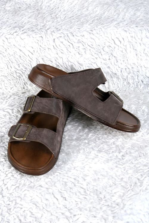 Yumuşak Deri Anatomik Terletmez Kaymaz Taban Dikişli Ultra Lüks Ayarlanabilir Erkek Terliği Çeyiz