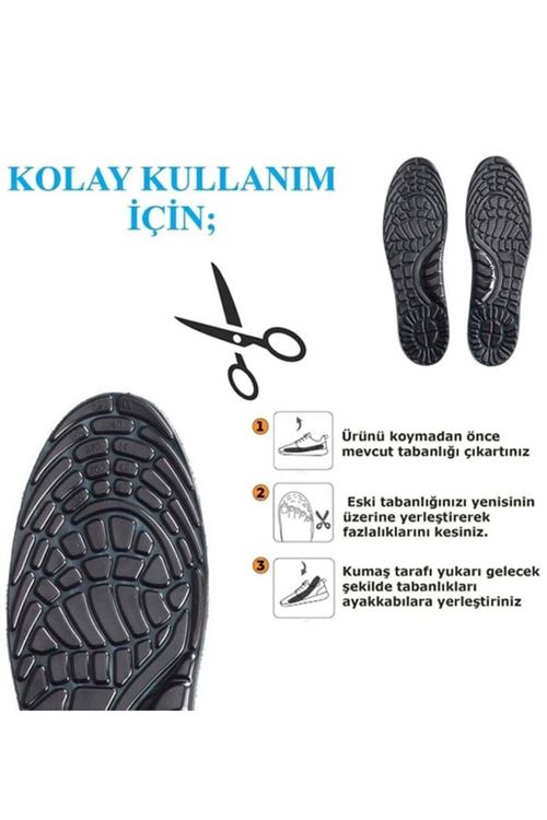 Silikon Masaj Etkili Tam Ortopedik Konforlu Ayakkabı İç Tabanı Fuspet 39-40-41-42-43-44 Numara