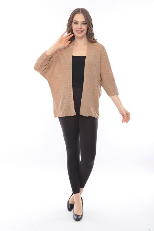 Kadın Yarasa Yazlık Ince Hırka Camel