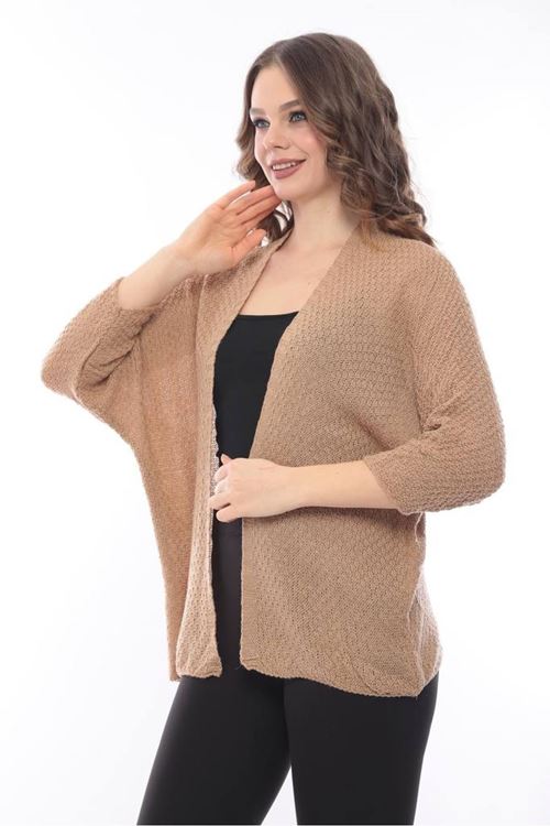 Kadın Yarasa Yazlık Ince Hırka Camel