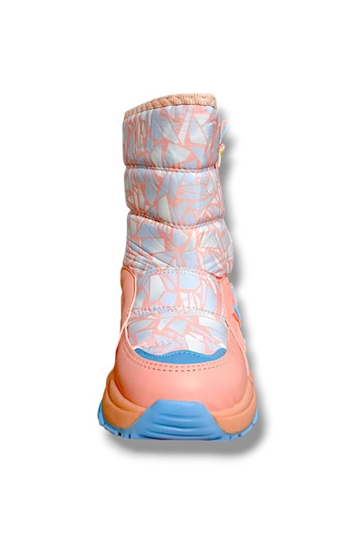 Kız Çocuk Paraşüt Kumaş Çizme Bot Pudra BuzBeyaz Yünlü Cırt Cırtlı Kaymaz Taban Su geçirmez Kar Botu