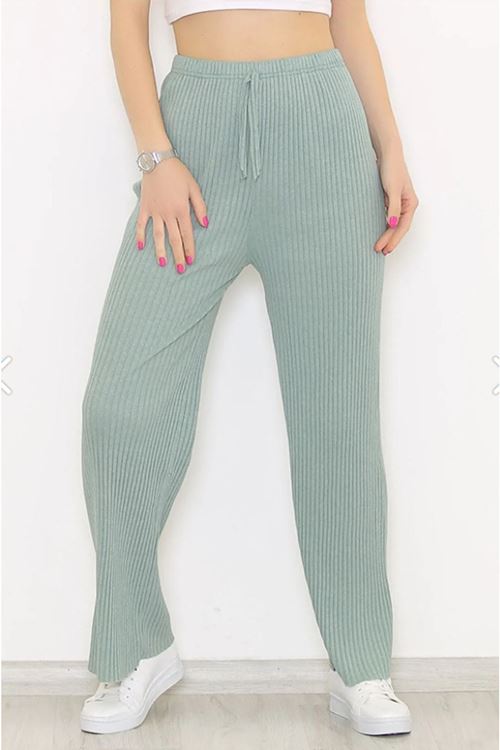 Yüksek Bel Yumuşacık Fitilli Beli Lastikli Günlük Rahat Kadın Pijama