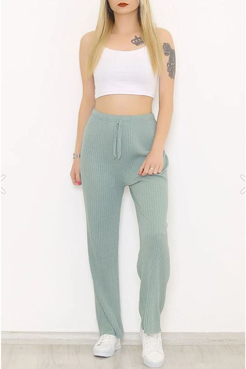 Yüksek Bel Yumuşacık Fitilli Beli Lastikli Günlük Rahat Kadın Pijama