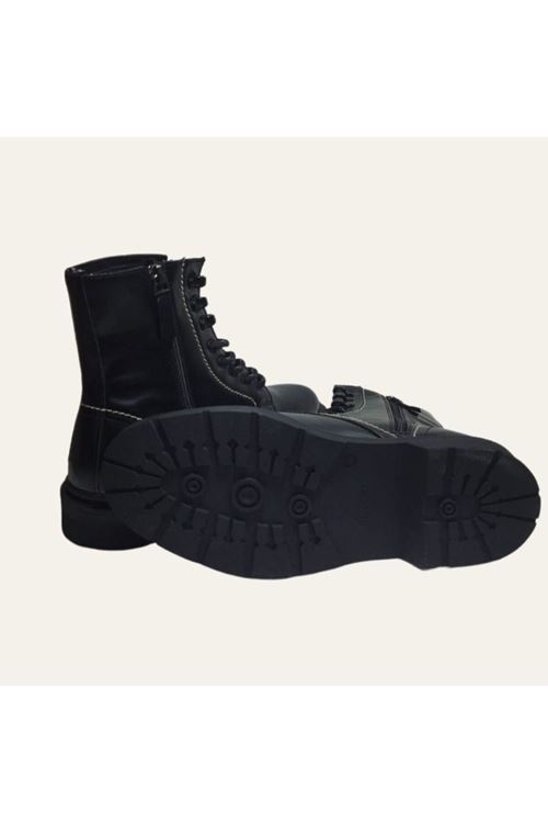 İspanyol Deri Fermuarlı Bağcıklı Su Geçirmez Çift Kat Üst Kalite Bot Çizme Postal