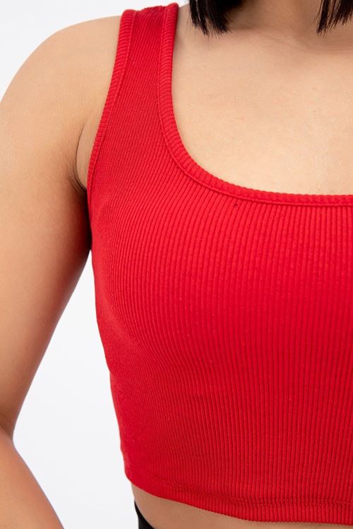 Kadın Kırmızı Crop Atlet