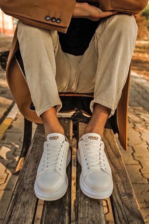 White Model Desenli Sneakers