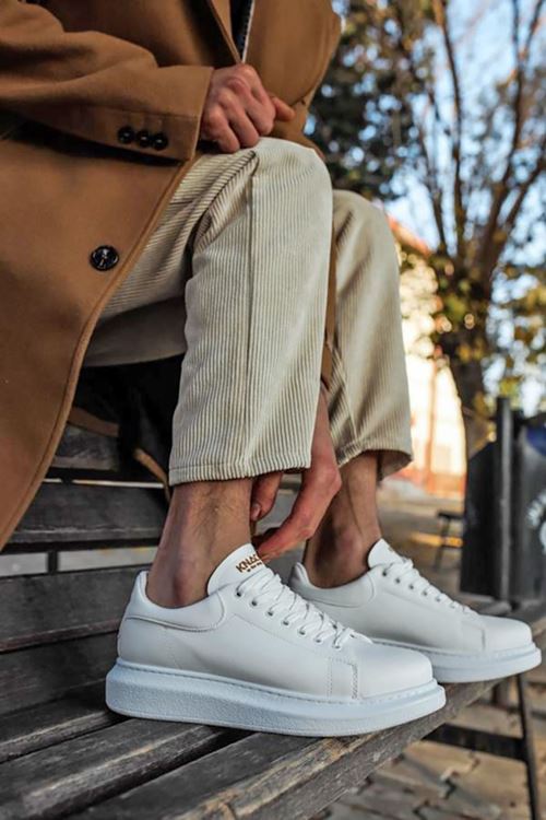 White Model Desenli Sneakers