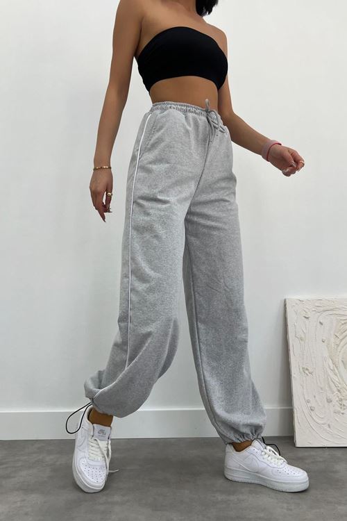 Üst Kalite Yan Biye Zip Bol Eşofman Altı