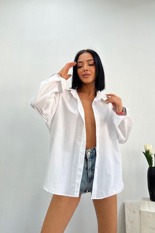 Üst Kalite Tericotone Kumaş Oversize Gömlek