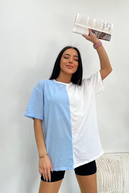 Üst Kalite 30/1 Süprem Kumaş Oversize Cift Renk Tshirt