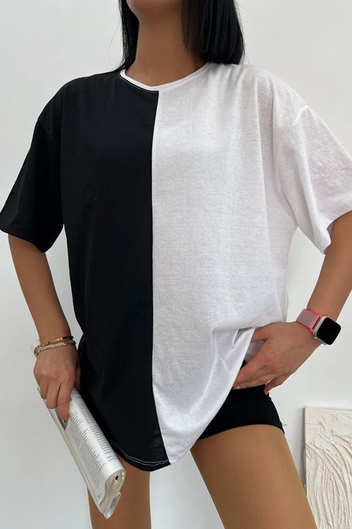 Üst Kalite 30/1 Süprem Kumaş Oversize Cift Renk Tshirt