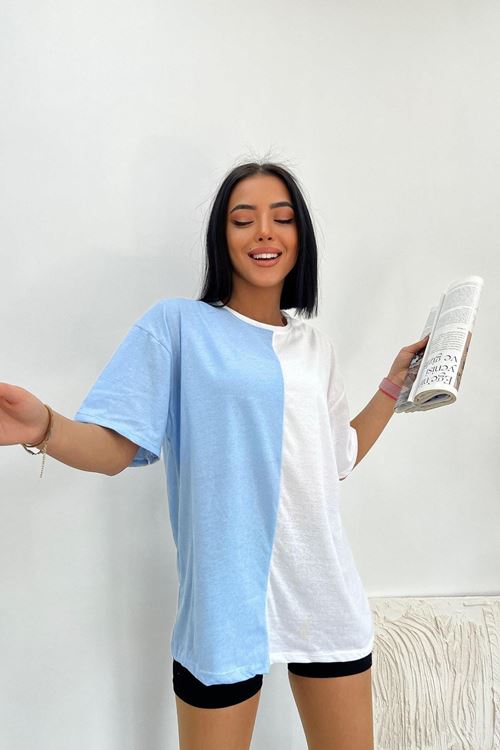 Üst Kalite 30/1 Süprem Kumaş Oversize Cift Renk Tshirt
