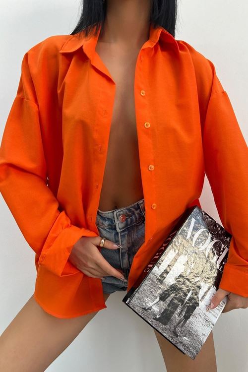 Üst Kalite Tericotone Kumaş Oversize Gömlek