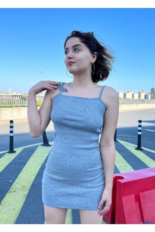 Üst Kalite Ip Askılı 24/1 Kaşkorse Elbise