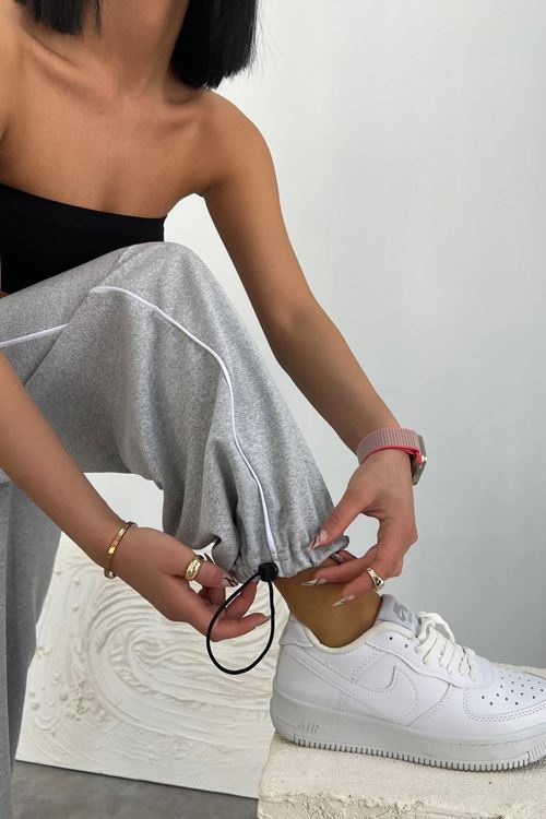 Üst Kalite Yan Biye Zip Bol Eşofman Altı