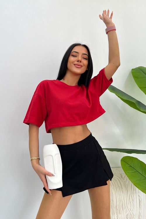 Üst Kalite 30/1 Süprem Kumaş Oversize Crop