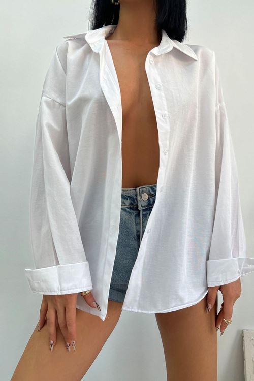 Üst Kalite Tericotone Kumaş Oversize Gömlek