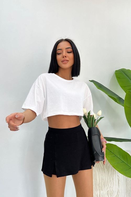 Üst Kalite 30/1 Süprem Kumaş Oversize Crop