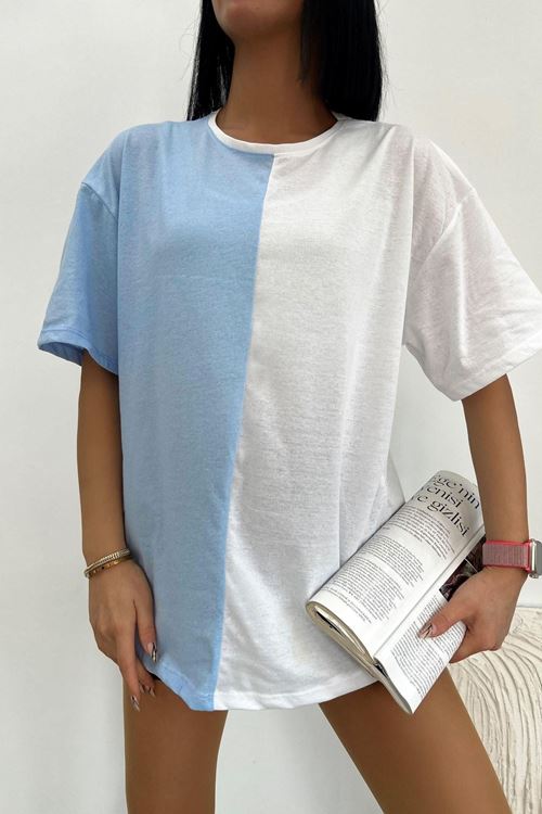 Üst Kalite 30/1 Süprem Kumaş Oversize Cift Renk Tshirt