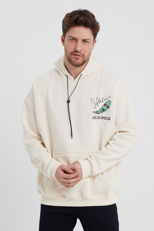 Temel Reis Kapşonlu Baskılı Oversize Unisex Sweatshirt