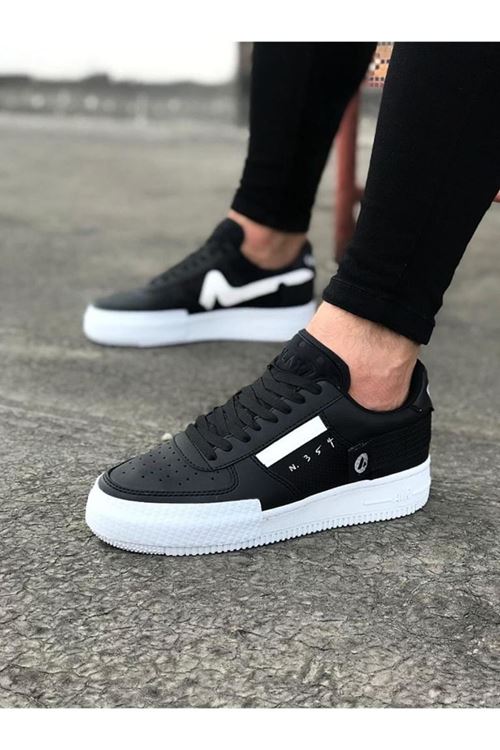 Wg201 Siyah Beyaz Erkek Günlük Ayakkabı