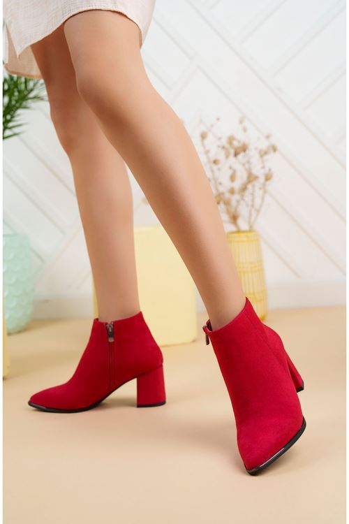 ScarletWalk Kadın Kırmızı Topuklu Rahat Bot