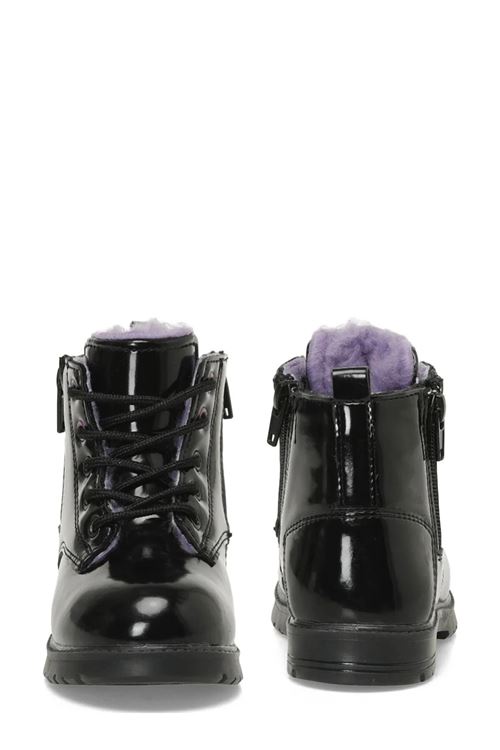 MiniFrost Kürklü Fermuarlı Kalın Taban Suni Deri Kışlık Çocuk Botu